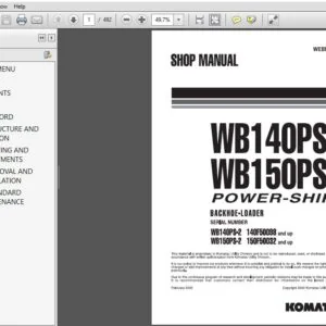 KOMATSU WB140PS-2 WB150PS-2 POWER-SHIFT BACKHEO LOADER SERVICE REPAIR MANUAL - PDF DOWNLOAD