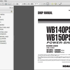 KOMATSU WB140PS-2 WB150PS-2 POWER-SHIFT BACKHEO LOADER SERVICE REPAIR MANUAL (WEBM004300) - PDF DOWNLOAD
