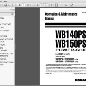 KOMATSU WB140PS-2 WB150PS-2 POWER-SHIFT BACKHOE LOADER OPERATION & MAINTENANCE MANUAL (WEAD002202) - PDF DOWNLOAD