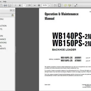 KOMATSU WB140PS-2N WB150PS-2N BACKHOE LOADER Operation & Maintenance Manual (CEAM010800) - PDF DOWNLOAD