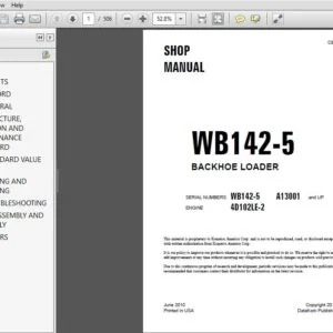 KOMATSU WB142-5 BACKHOE LOADER SERVICE REPAIR MANUAL - PDF DOWNLOAD