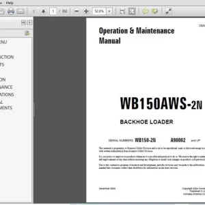 KOMATSU WB150AWS-2N BACKHOE LOADER OPERATION & MAINTENANCE MANUAL (SN:A90002 & UP) KOMATSU WB150AWS-2N - PDF DOWNLOAD