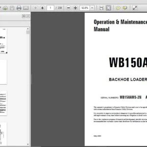KOMATSU WB150AWS-2N BACKHOE LOADER Operation & Maintenance Manual (SN:A90001 and UP) - PDF DOWNLOAD