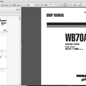 KOMATSU WB70A-1 BACKHOE LOADER SERVICE REPAIR MANUAL (SN:F10392 & UP)  KOMATSU WB70A-1 - PDF DOWNLOAD