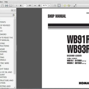 KOMATSU WB91R-2 WB93R-2 BACKHEO LOADER SERVICE REPAIR MANUAL (WEBM000400) KOMATSU WB91R 2 WB93R 2
