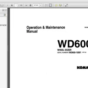 KOMATSU WD600-1 WHEEL DOZER OPERATION & MAINTENANCE MANUAL (SN:10001 & up) KOMATSU WD600-1 - PDF DOWNLOAD