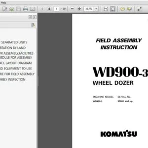 KOMATSU WD900-3 WHEEL DOZER FIELD ASSEMBLY INSTRUCTION MANUAL (SN:50001 & UP) KOMATSU WD900-3 - PDF DOWNLOAD