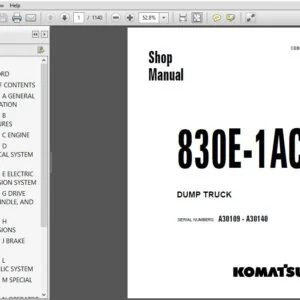 KOMATUS 830E-1AC DUMP TRUCK SERVICE REPAIR MANUAL (SN:A30109 - A30140) KOMATUS 830E 1AC - PDF DOWNLOAD