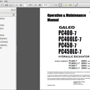 KOMATUS GALEO PC400-7 PC400LC-7 PC450-7 PC450LC-7 HYDRAULIC EXCAVATOR OPERATION & MAINTENANCE MANUAL (SEAM056502T) - PDF DOWNLOAD