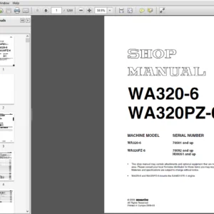 KOMATSU WA320-6,WA320PZ-6 SHOP MANUAL(VEBM620100)-PDF Download