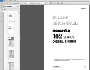 Komatsu 102 Series Diesel Engine Shop Manual - PDF DOWNLOAD