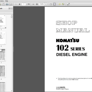 Komatsu 102 Series Diesel Engine Shop Manual - PDF DOWNLOAD
