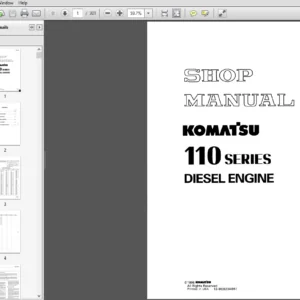 Komatsu 110 Series Diesel Engine Shop Manual 10001 and up - PDF DOWNLOAD