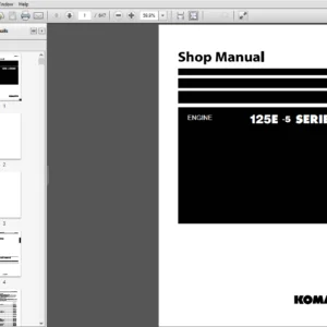 Komatsu  125E-5 Series Diesel Engine Shop Manual - PDF DOWNLOAD
