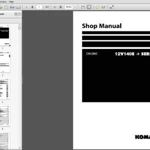 Komatsu 12V140E-3 Series Diesel Engine Shop Manual - PDF DOWNLOAD