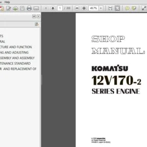 Komatsu 12V170-2 Series Diesel Engine Shop Manual - PDF DOWNLOAD
