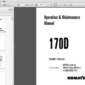 Komatsu 170D Dump Truck Operation & Maintenance Manual - PDF DOWNLOAD