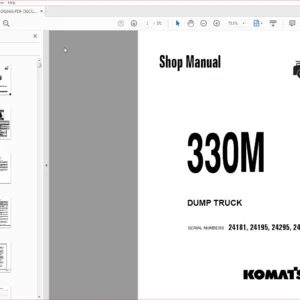 Komatsu 330M Dump Truck Service  Repair Manual SN 24181, 24195, 24295, 24330 - PDF DOWNLOAD