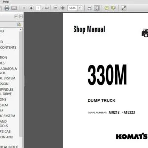Komatsu 330M Dump Truck Shop Manual SN A10212-A10223 - PDF DOWNLOAD