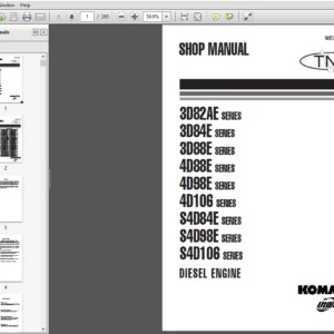 Komatsu 3D82AE, 3D84E, 3D88E, 4D88E, 4D98E, 4D106 S4D84E S4D98E S4D106 Engine Shop Manual - DOWNLOAD