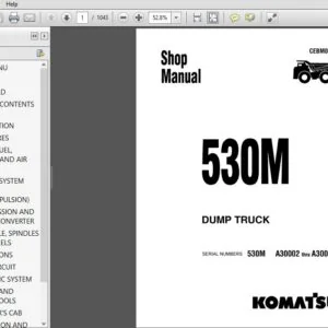 Komatsu 530M Dump Truck Shop Manual SN A30002-A30038 - PDF DOWNLOAD