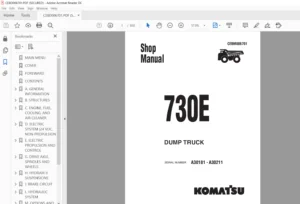 Komatsu 730E Dump Truck Service Manual SN A30181-A30211 - PDF DOWNLOAD