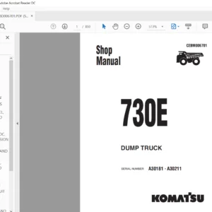 Komatsu 730E Dump Truck Service Manual SN A30181-A30211 - PDF DOWNLOAD