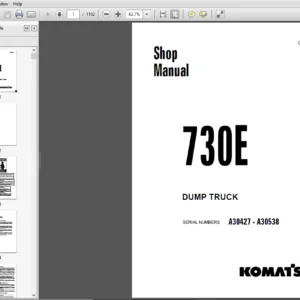Komatsu 730E Dump Truck Shop Manual A30427-A30538 - PDF DOWNLOAD