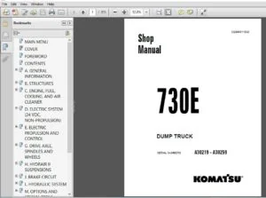 Komatsu 730E Dump Truck Shop Manual SN A30219-A30259 - PDF DOWNLOAD