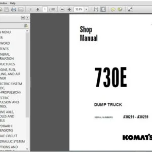 Komatsu 730E Dump Truck Shop Manual SN A30219-A30259 - PDF DOWNLOAD
