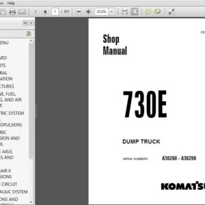 Komatsu 730E Dump Truck Shop Manual SN A30260-A30298 - PDF DOWNLOAD