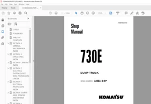 Komatsu 730E Dump Truck Shop Manual SN A30633 & UP - PDF DOWNLOAD