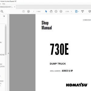 Komatsu 730E Dump Truck Shop Manual SN A30633 & UP - PDF DOWNLOAD