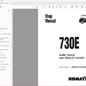 Komatsu 730E Dump Truck With Trolley Assist Service Repair Manual SN A30225 and A30226 - PDF DOWNLOAD