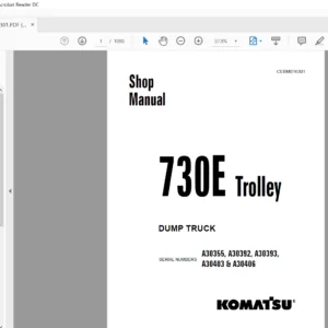Komatsu 730E Trolley Dump Truck Shop Manual SN A30355, A30392, A30393, A30403 & A30406  PDF DOWNLOAD