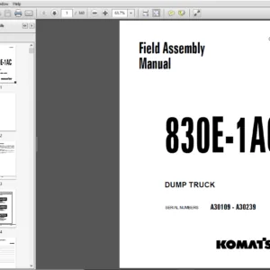 Komatsu 830E-1AC Dump Truck Field Assembly Manual A30109-A30239 - PDF DOWNLOAD