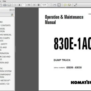 Komatsu 830E-1AC Dump Truck Operation & Maintenance Manual SN A30240-A30338 - PDF DOWNLOAD