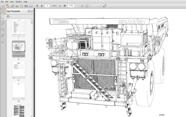 Komatsu 830E-1AC Dump Truck Shop Manual A30561 & up - PDF DOWNLOAD