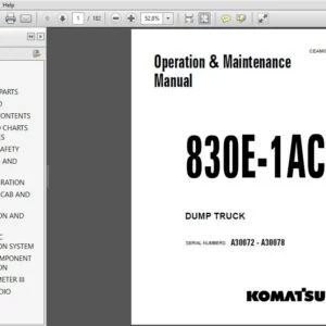 Komatsu 830E-1Ac Dump Truck Operation & Maintenance Manual SN A30072 - A30078 - PDF DOWNLOAD