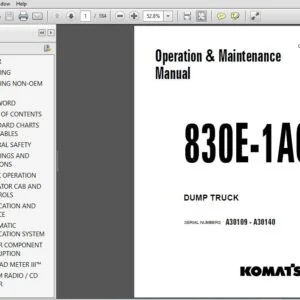 Komatsu 830E-1Ac Dump Truck Operation & Maintenance Manual SN A30109-A30140 - PDF DOWNLOAD