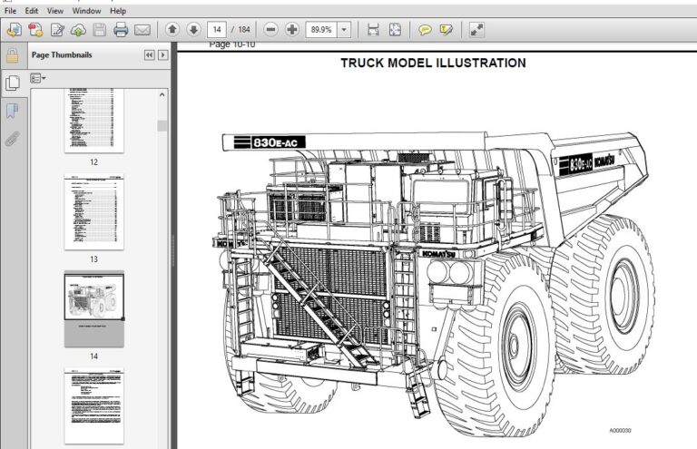 Komatsu 830E-1Ac Dump Truck Operation & Maintenance Manual SN A30141