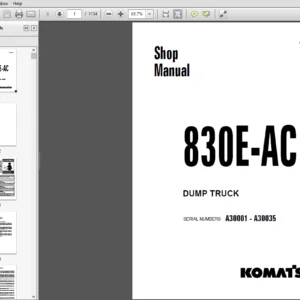 Komatsu 830E-AC Dump Truck Shop Manual A30001-A30035 - PDF DOWNLOAD