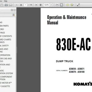 Komatsu 830E-Ac Dump Truck Operation & Maintenance Manual SN A30036 - A30071, A30079 - A30108 - PDF DOWNLOAD