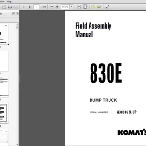 Komatsu 830E Dump Truck Field Assembly Manual A30816 & UP - PDF DOWNLOAD
