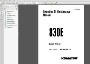 Komatsu 830E Dump Truck Operation & Maintenance Manual A30708-A30732 - PDF DOWNLOAD