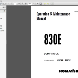 Komatsu 830E Dump Truck Operation & Maintenance Manual A30708-A30732 - PDF DOWNLOAD