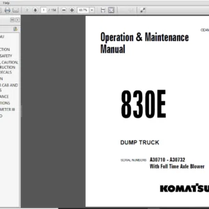 Komatsu 830E Dump Truck Operation & Maintenance Manual A30710-A30732 - PDF DOWNLOAD