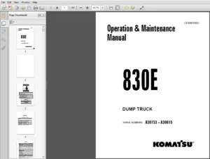 Komatsu 830E Dump Truck Operation & Maintenance Manual A30733-A30815 - PDF DOWNLOAD