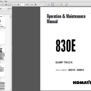 Komatsu 830E Dump Truck Operation & Maintenance Manual A30733-A30815 - PDF DOWNLOAD
