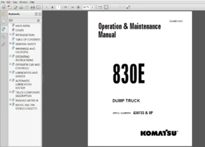 Komatsu 830E Dump Truck Operation & Maintenance Manual A30733 & UP - PDF DOWNLOAD